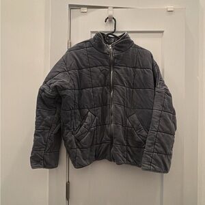 Charcoal Quilted Puffer Jacket